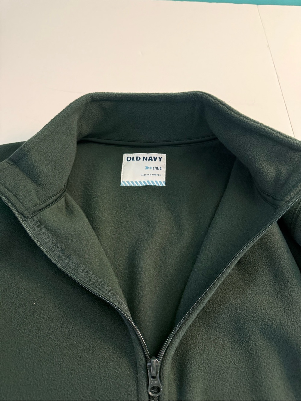 Womenโs Old Navy Forest Green Full-Zip Fleece Jacket Sz L